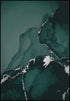 Argent véritable marbre vert Poster